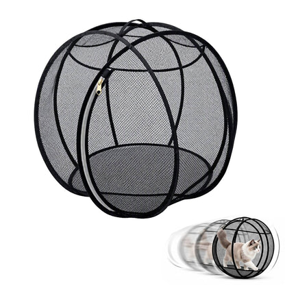 Cat Hamster Ball for Outside Rolling Cat Enclosure Pop Up Playpen - Black