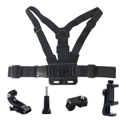Mobile Phone Chest Mount Adjustable Harness Strap Holder with Rotating Phone Clip