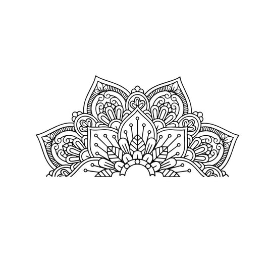 Half Mandala Decals Wall Sticker Home Rooms Yoga Art Decor Black