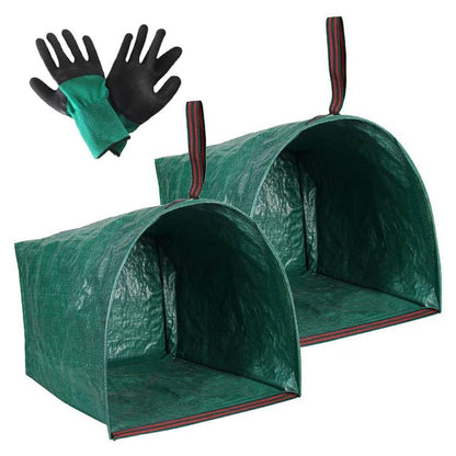 2 Pack 270L Garden Waste Bags with Gloves and Handles Foldable Yard Leaf Collection Collector