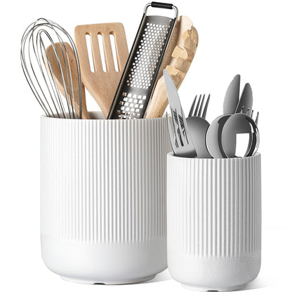 2 Piece Set Kitchen Ceramic Utensil Holder