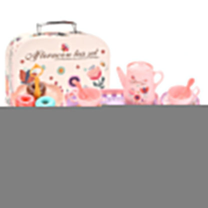 Kids Pretend Tea Party Set with Dessert & Carrying Case Style 1