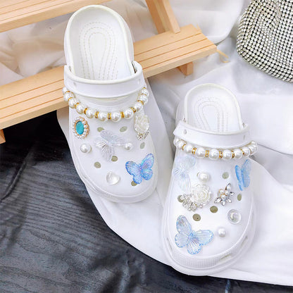 Butterfly Flower Pearl Shoe Charms Set DIY Shoe Accessories