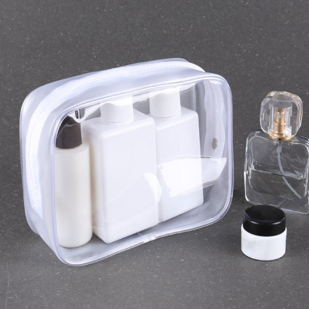 Portable Clear Makeup Bag Zipper Transparent Travel Storage Pouch Cosmetic Toiletry Bag