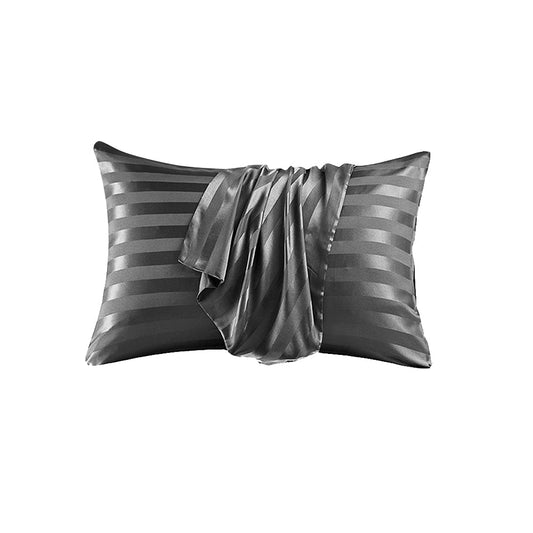 51x76cm Smooth Satin Pillowcase Solid Color Soft Bedding Pillow Cover Grey