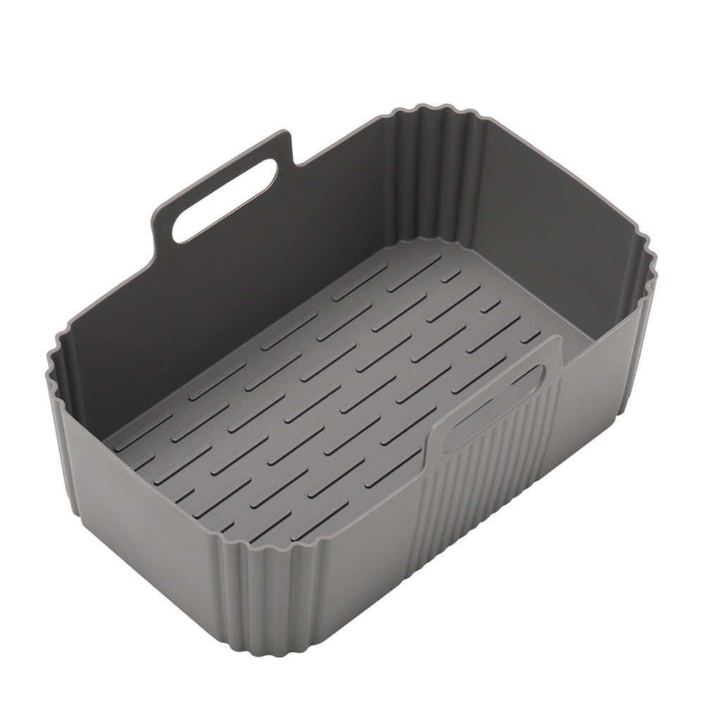 Reusable Silicone Air Fryer Liner ââ‚?Non-Stick Dual Basket & Easy Clean Grey