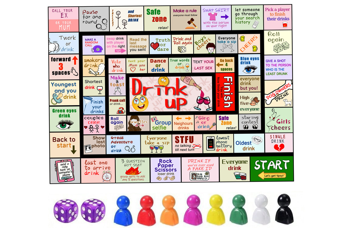 Drinking Board Games for Adults Interactive Game Night Birthday Party 2-8 Players