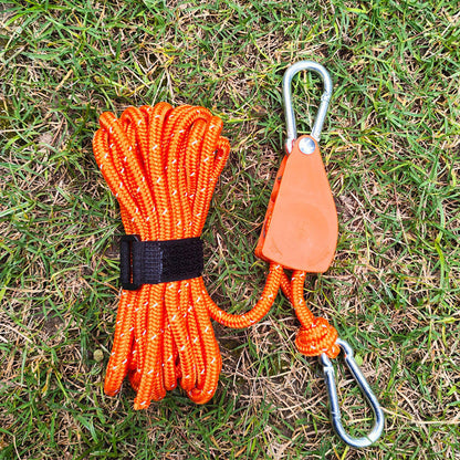 5M Adjustable Fast Release Pulley Camping Rope Camping Tent Guy Line for Canopy Orange