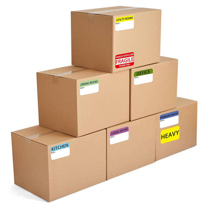 600Pcs Home Moving Packing Box Labels with Writable Notes Areas Colorful Moving Labels