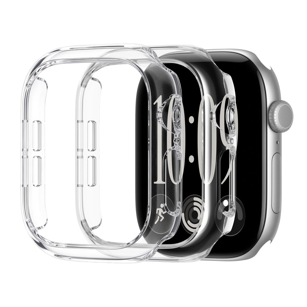 2 X Watch Case for Apple Watch S12 Scratch Resistant Watch Screen Protector Clear 46mm
