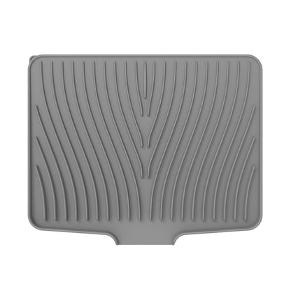 Silicone Dish Drying Mat for Kitchen Counter Non-Slip Drain Pad Grey
