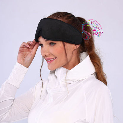 Bluetooth 5.2 Sleep Mask Wireless Stereo Music Headphone Blackout Eye Mask Black
