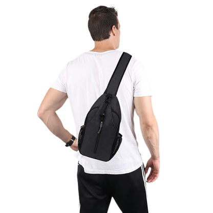 Water-Resistant Crossbody Bag Travel Sling Shoulder Bag with Multiple Compartments Headphone Port Black