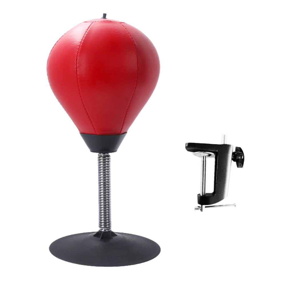 Desktop Punching Speed Ball with Clamp and Suction Cup-Red
