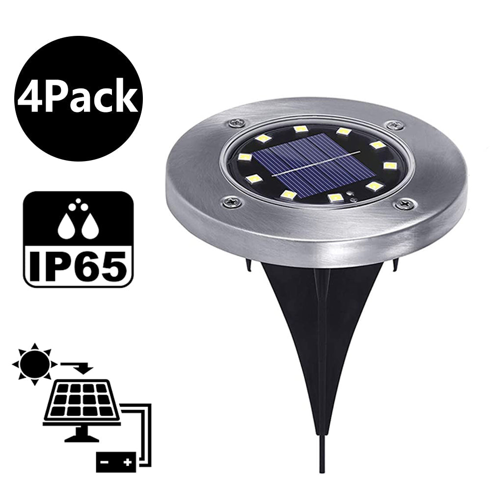 10-LED Solar Ground Lights-White color