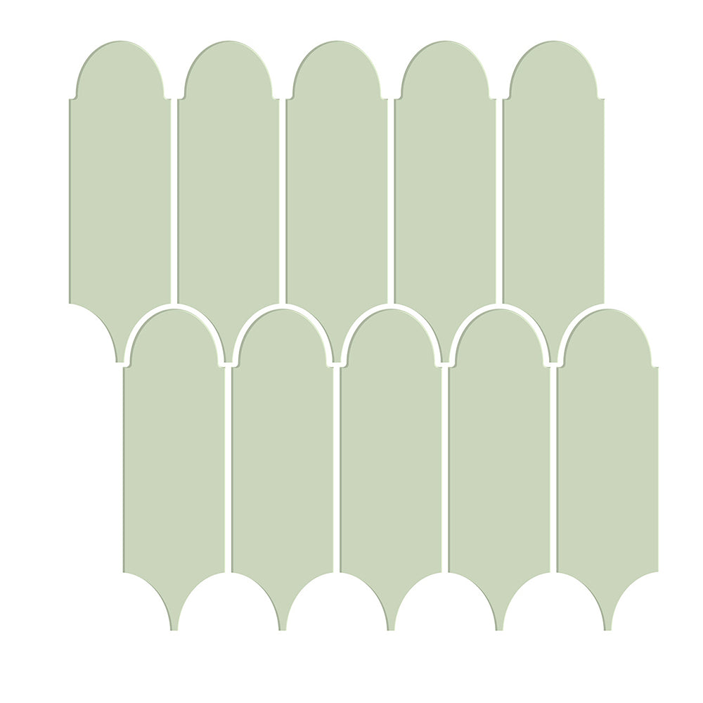 Arch shape Wall Stickers Water Resistant Wallpaper Removable Decal for Kitchen Bathroom -Green