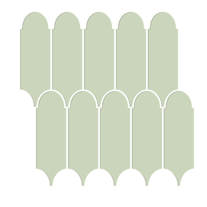 Arch shape Wall Stickers Water Resistant Wallpaper Removable Decal for Kitchen Bathroom -Green