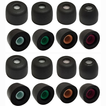 16 Pcs Memory Foam Ear Tips for Sony WF-1000XM6 XM5 XM4 Earbuds-Black