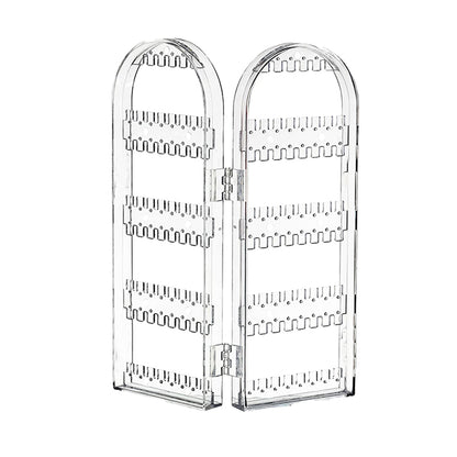 Acrylic Earrings Holder for Women Doors Foldable Screen Necklace Display Rack-White