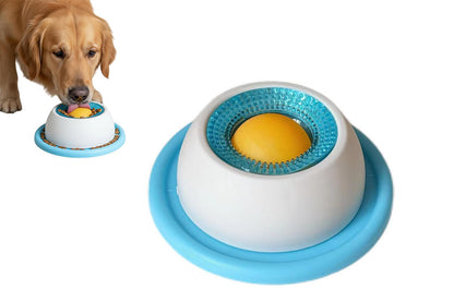 Dog Licking Bowl Slow Feeder Bowls - Blue