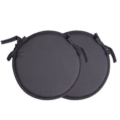 2 Pack Grey Round Sponge Chair Cushions with Ties for Stools - S
