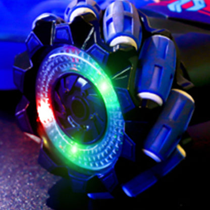 2.4GHz RC Stunt Car Toy with Light Music 4WD Off-Road Remote Control Twist Car Toy for Kids Xmas Birthday Blue