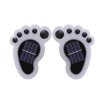 Pair of Bear Paw Decorative Solar Outdoor Lights Wall Lights for Garden Lawn Yard Warm