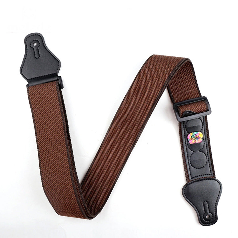 Guitar Strap for Acoustic Classic Electric and Bass Guitars -Brown