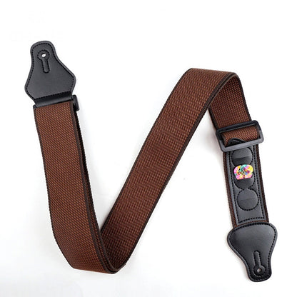 Guitar Strap for Acoustic Classic Electric and Bass Guitars -Brown