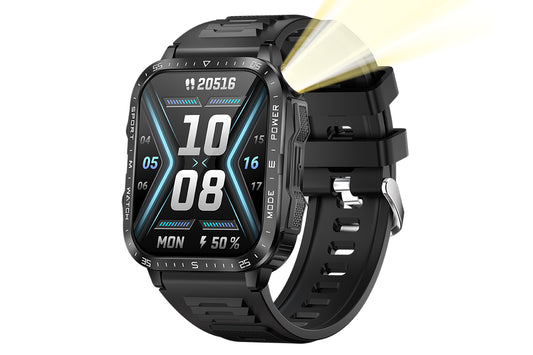Smartwatches with 100 Sports Modes Voice Assistant Bluetooth Call Music for iPhone-Black