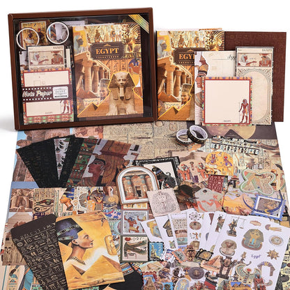 Vintage Scrapbook Kit Bullet Junk Journal Kit with Scrapbooking Supply-Egyptian