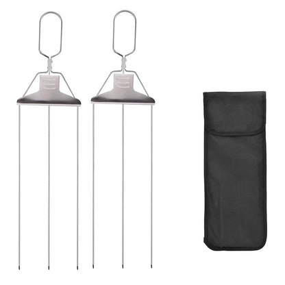 2Pcs 3-Way BBQ Grill Skewer 3-Prong Kabob Skewers Barbecue Accessories