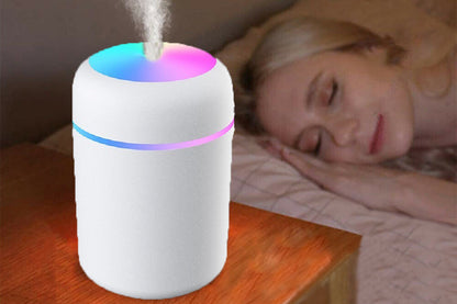 Car Air Purifier USB Diffuser Mist Humidifier With Led Night Light-White