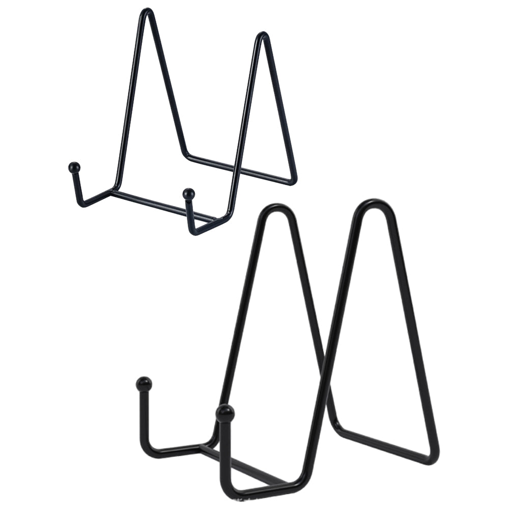 2Pcs Picture Frame Display Stands Photo Pedestal Art Plate Holders Black