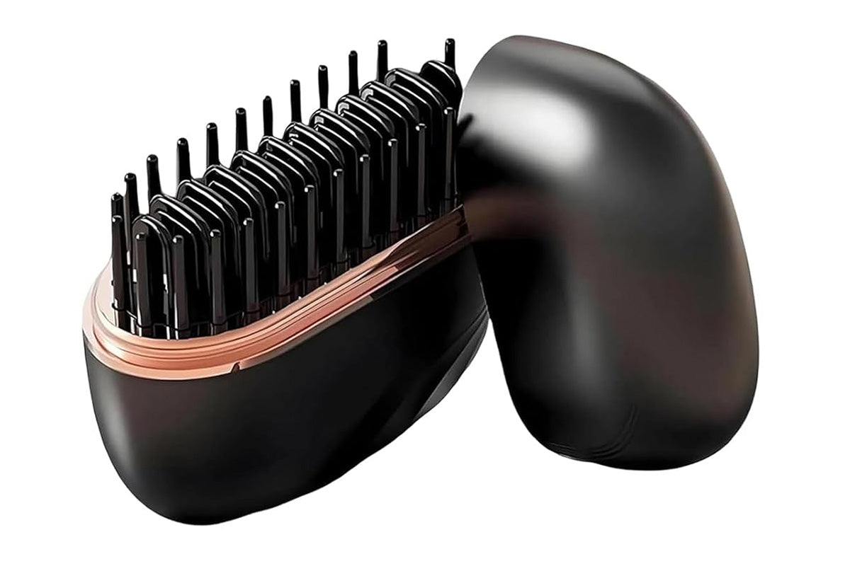 Rechargeable Wireless Mini Hair Straightener Comb - Black