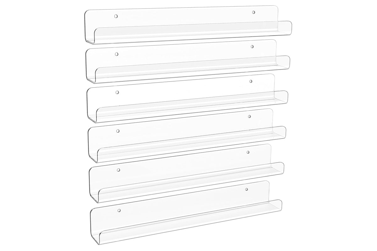 38cm Floating Shelves for Wall Acrylic Shelf Room Decor for Book Figures Photo -6Pcs