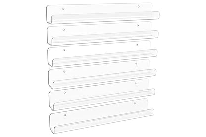 38cm Floating Shelves for Wall Acrylic Shelf Room Decor for Book Figures Photo -6Pcs