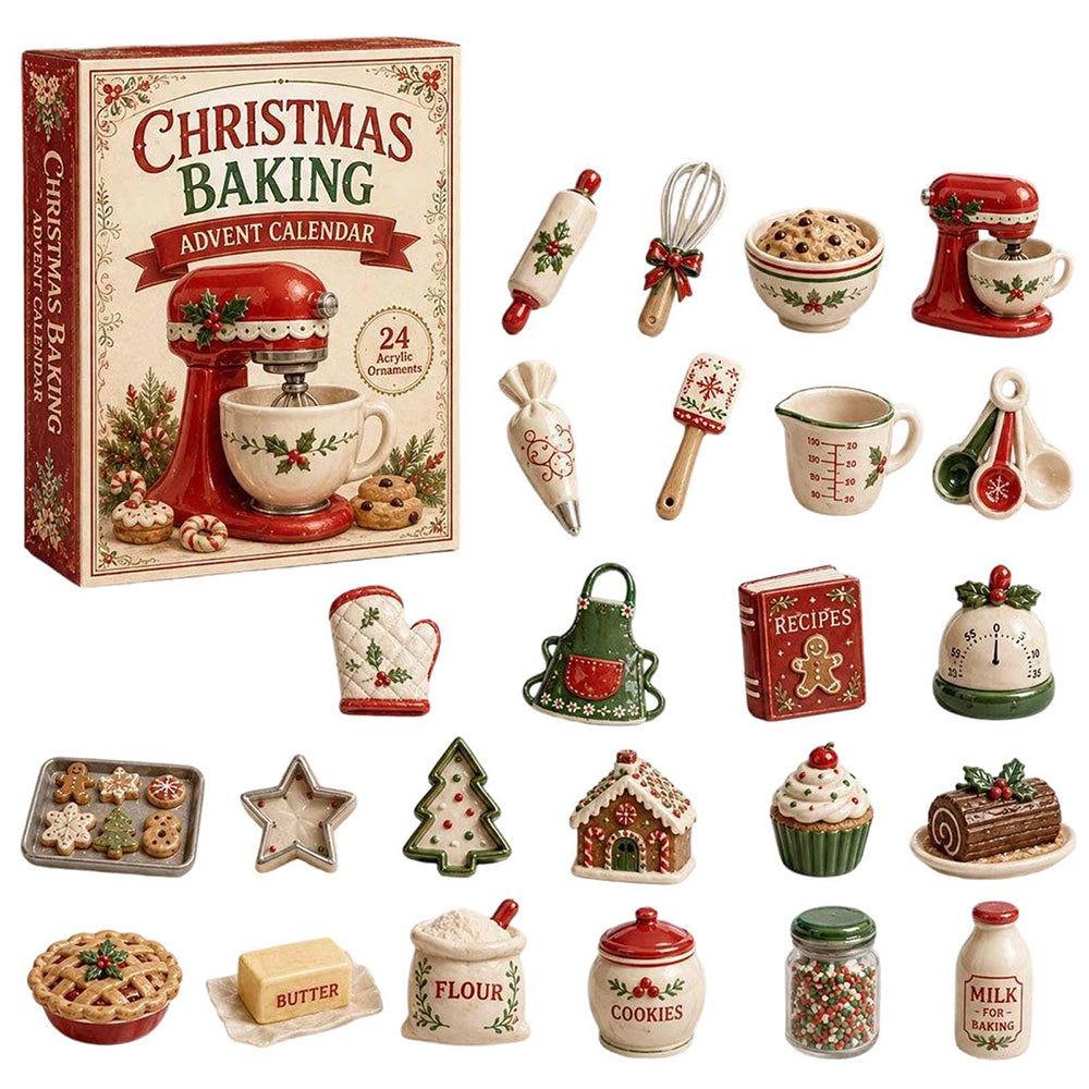 Christmas Advent Calendar 2D Acrylic Pickup Truck Ornaments - Baking