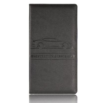 Car Registration and Insurance Card Holder Vehicle License Document Organizer Black