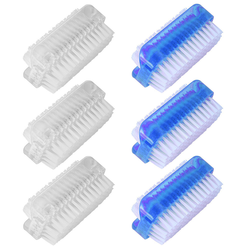 6Pcs Double Sided Nail Brushes Manicure Pedicure Cleaning Scrub Brush Set