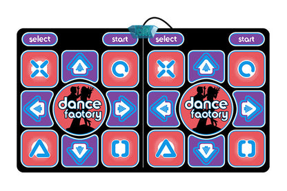 Double Dance Mat Non-Slip Wireless Dancers Step Pads with 2 Wireless Handle
