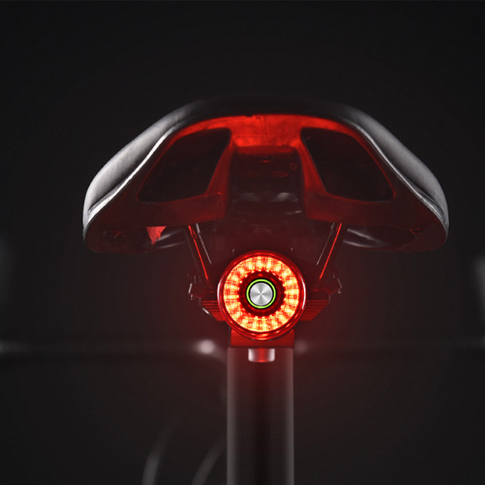 5-Mode Smart Tail Light Sensing Rear Brake Light for Night Riding Rechargeable Auto On/Off Bicycle Light