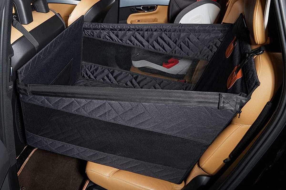 Dog Car Seat with Hard Bottom - Black