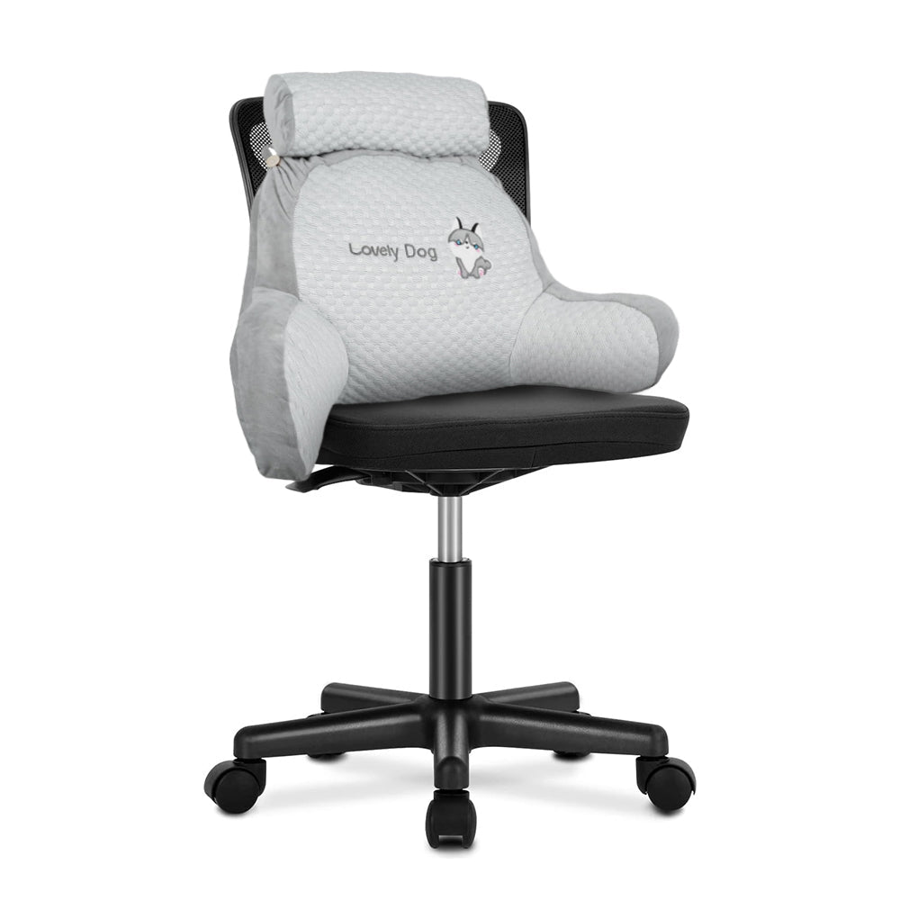 Back Rest Reading Pillow Neck Lumbar Support Pillow Chair Cushion Grey Dog