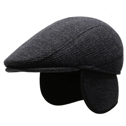 Men¡¯s Woolen Hat Flat Cap Retro Fashion Cap Golf Driving Beret Hat