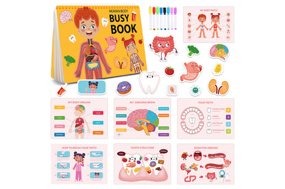 Montessori Busy Book Human Body Anatomy Book Learning Human Body Activities Book