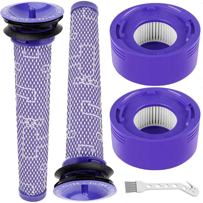 Vacuum Filter Replacement And Motor Back Cover Kit For Dyson V7 V8-Purple