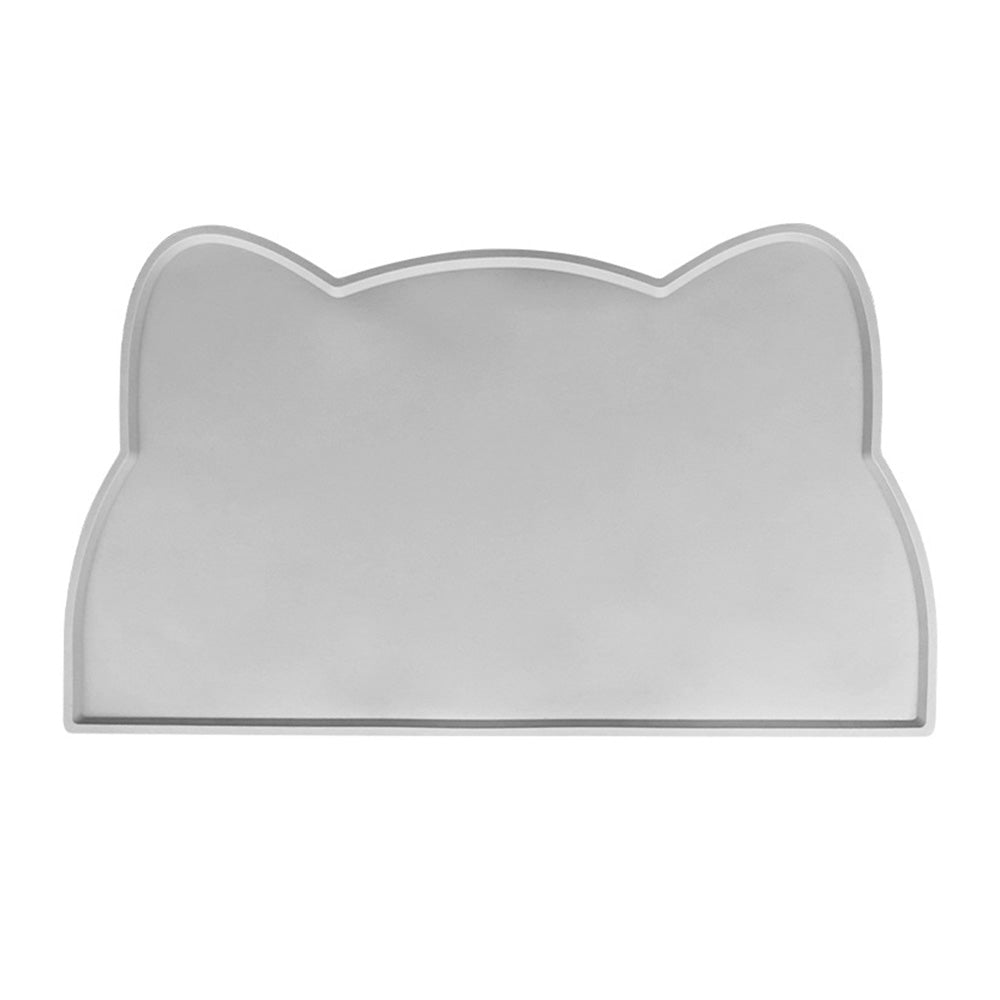 Silicone Pet Feeding Mat with Raised Spill Edge - Grey