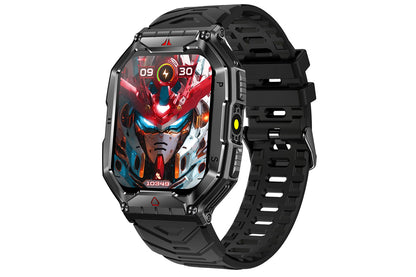 Smart Watch 2.1-Inch Fitness Watch with All Day Heart Rate Sleep Monitor Blood Oxygen Flashlight 107 Sports Modes Activity Tracker-Black