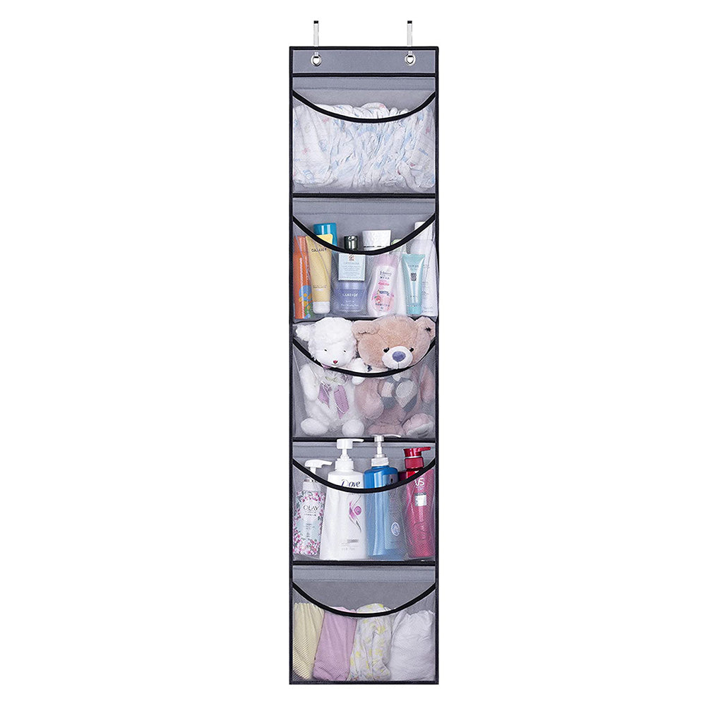 Over Door Organizer for Stuffies Toy Hanging Storage Net Bag for Animals Stuffy Grey